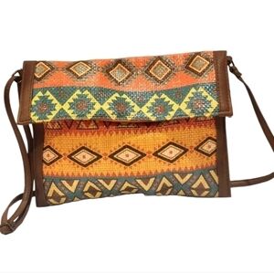 Sun 'N' Sand Women's Purse Shoulder Woven Bag Southwest‎ Multicolor NWOT